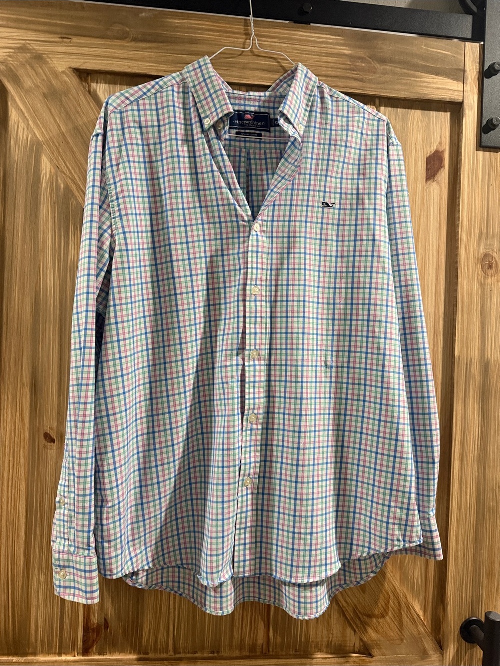 Vineyard Vines Pastel Plaid Button-Down Shirt in Blue, Pink & Green
